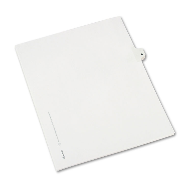 Avery-Style Legal Exhibit Side Tab Dividers, 1-Tab, Title R, Ltr, White, 25/PK