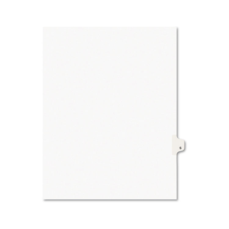 Picture of Avery-Style Legal Exhibit Side Tab Dividers, 1-Tab, Title S, Ltr, White, 25/PK