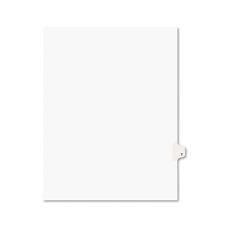 Picture of Avery-Style Legal Exhibit Side Tab Dividers, 1-Tab, Title T, Ltr, White, 25/PK