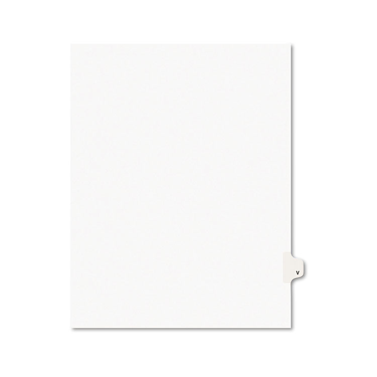 Picture of Avery-Style Legal Exhibit Side Tab Dividers, 1-Tab, Title V, Ltr, White, 25/PK