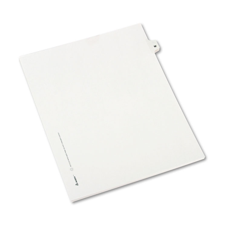 Avery-Style Legal Exhibit Side Tab Dividers, 1-Tab, Title W, Ltr, White, 25/PK