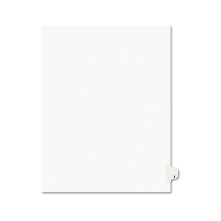 Picture of Avery-Style Legal Exhibit Side Tab Dividers, 1-Tab, Title Y, Ltr, White, 25/PK