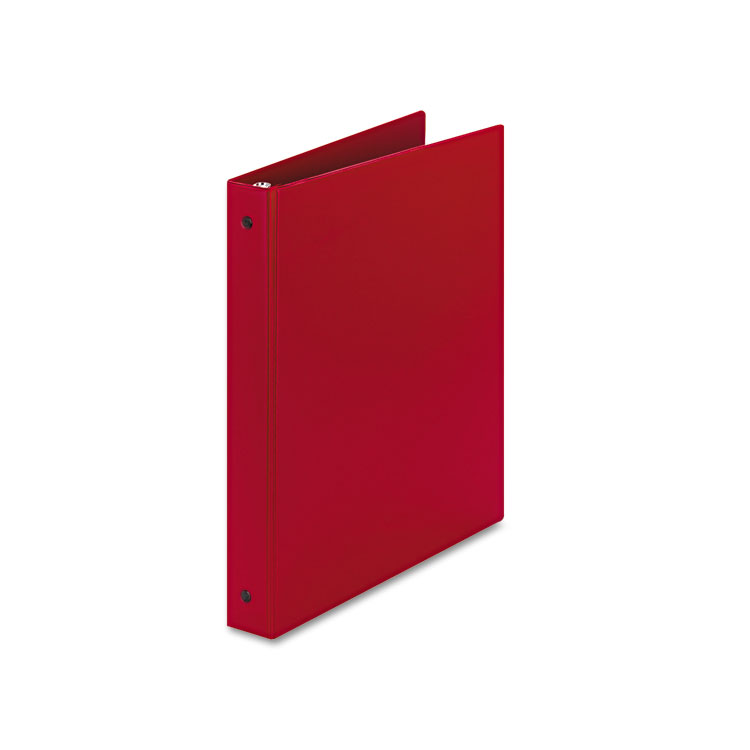 Picture of Economy Non-View Binder with Round Rings, 11 x 8 1/2, 1" Capacity, Red