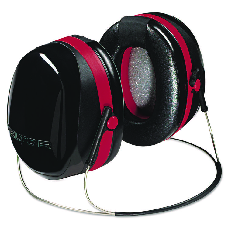 Picture of E A R Peltor Optime 105 Behind-The-Head Earmuffs, 29nrr, Red/black