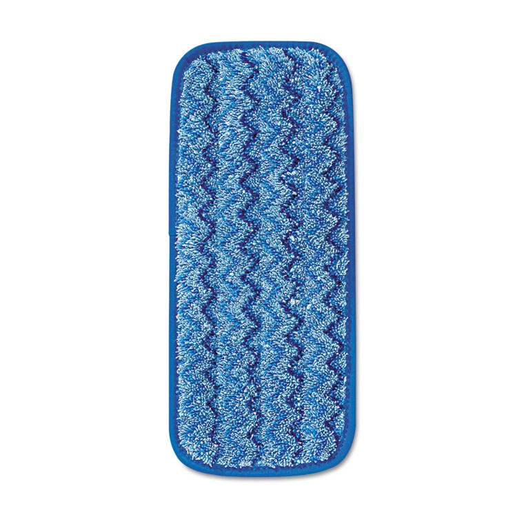 Picture of Microfiber Wall/Stair Wet Mopping Pad, Blue, 13 3/4w x 5 1/2d x 1/2h, 6/Carton