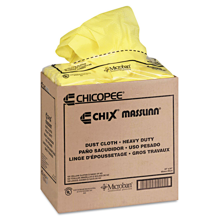CHI8673 Chix® 8673 Masslinn Dust Cloths, 24 x 24, Yellow, 150/Carton HILL & MARKES