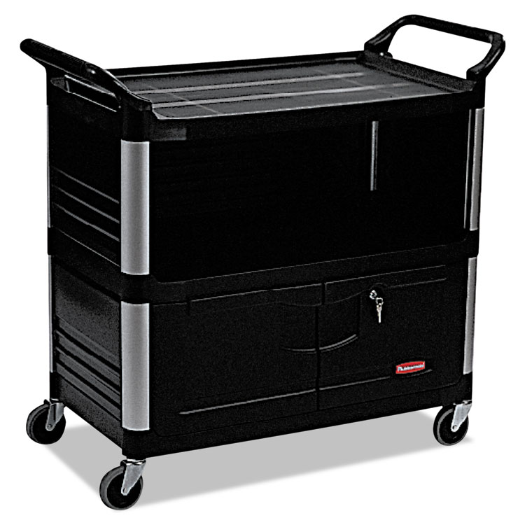 Picture of Xtra Equipment Cart, 300-lb Cap, Three-Shelf, 20-3/4w x 40-5/8d x 37-4/5h, Black