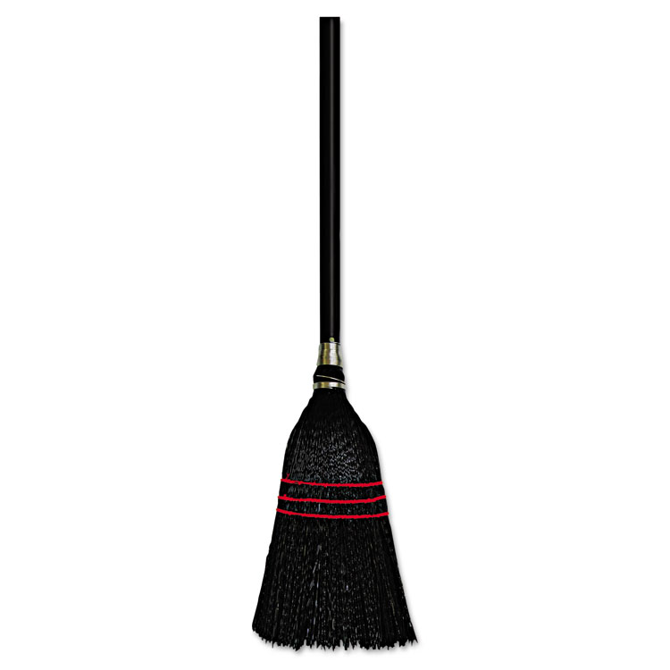 Rubbermaid Jumbo Smooth Sweep Angled Broom, 46 inch Handle, Black/Yellow, 6/Carton - RCP638906BLACT