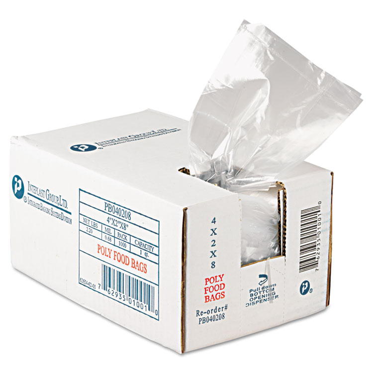 Picture of Get Reddi Food & Poly Bag, 4 x 2 x 8, 16oz, .68mil, Clear, 1000/Carton