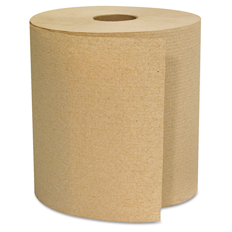 Hardwound Towels, Brown, 1-Ply, Brown, 800ft, 6 Rolls/Carton