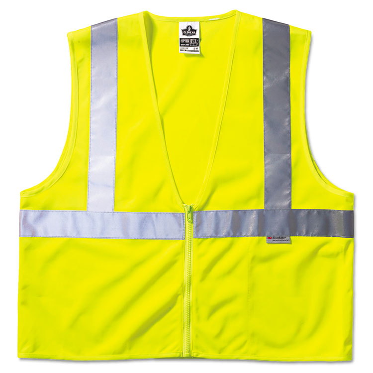 Picture of Glowear Class 2 Standard Vest, Lime, Mesh, Zip, Large/x-Large