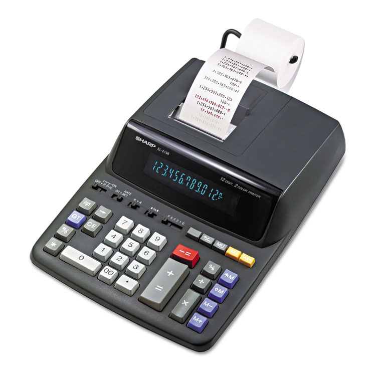 Picture of EL2196BL Two-Color Printing Calculator, Black/Red Print, 3.7 Lines/Sec