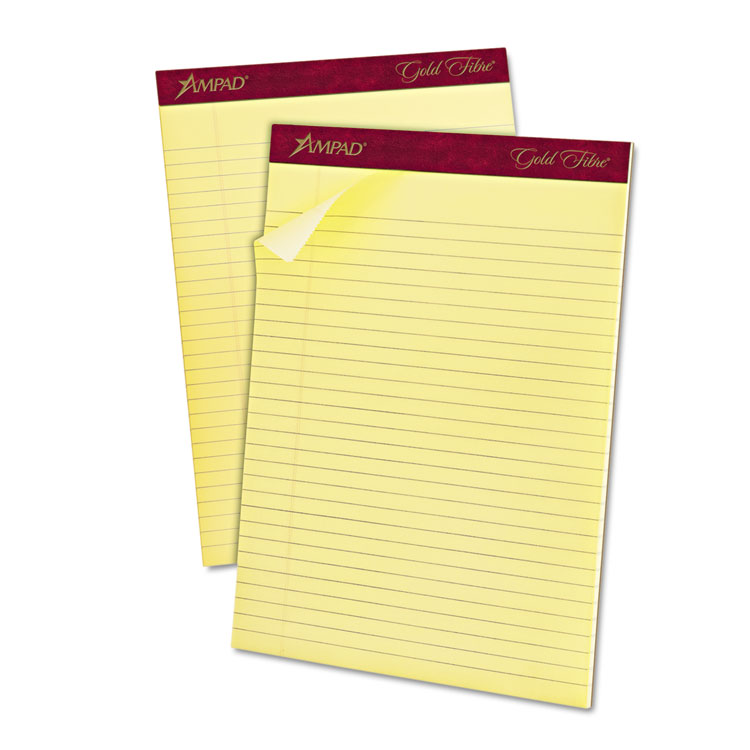 Picture of Gold Fibre Ruled Pad, 8 1/2 x 11 3/4, Canary, 50 Sheets, Dozen