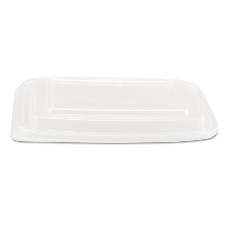 Picture of Microwave Safe Container Lid, Plastic, Fits 24-32 oz, Rectangular, Clear, 75/Bag