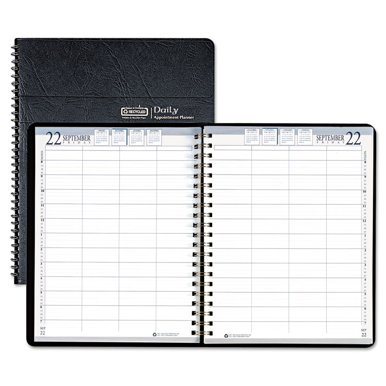 Picture of Eight-Person Group Practice Daily Appointment Book, 8 x 11, Black
