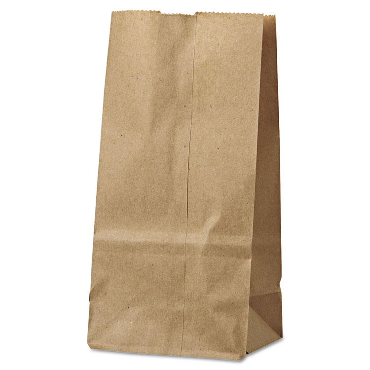 Picture of #2 Paper Grocery Bag, 30lb Kraft, Standard 4 5/16 x 2 7/16 x 7 7/8, 500 bags