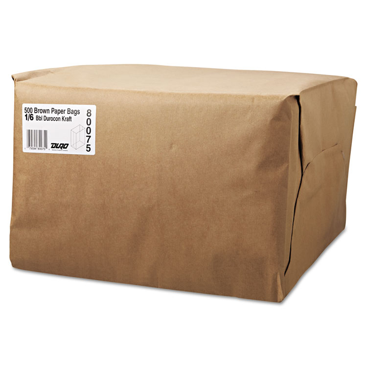 Picture of 1/6 BBL Paper Grocery Bag, 52lb Kraft, Standard 12 x 7 x 17, 500 bags