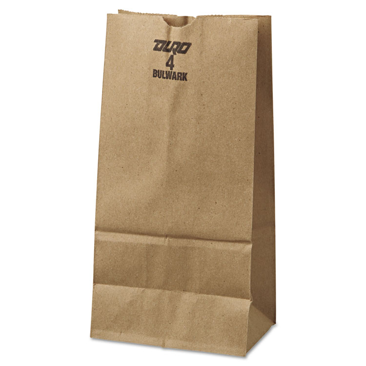 Picture of #4 Paper Grocery Bag, 50lb Kraft, Extra-Heavy-Duty 5 x 3 1/3 x 9 3/4, 500 bags