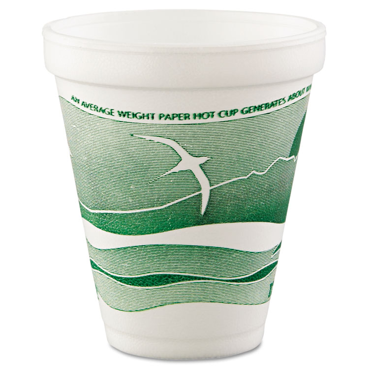 Picture of Horizon Hot/cold Foam Drinking Cups, 12oz, Green/white, 25/bag, 40 Bags/carton