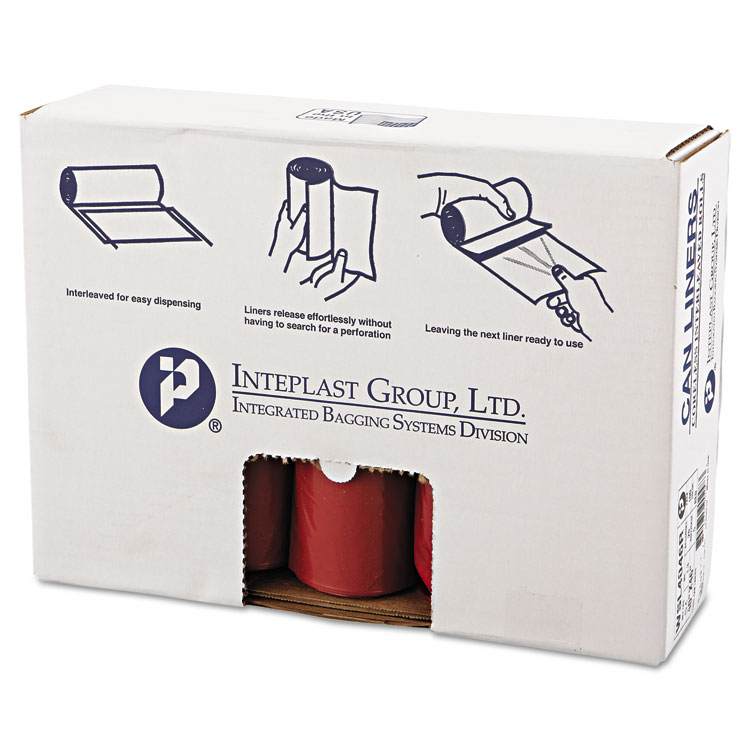 Picture of Low-Density Can Liner, 40 x 46, 45gal, 1.3mil, Red, 20/Roll, 5 Rolls/Carton