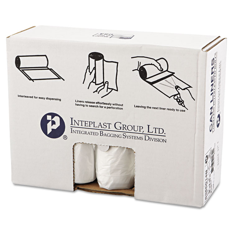 Picture of High-Density Can Liner, 38 x 60, 60gal, 14mic, Clear, 25/Roll, 8 Rolls/Carton