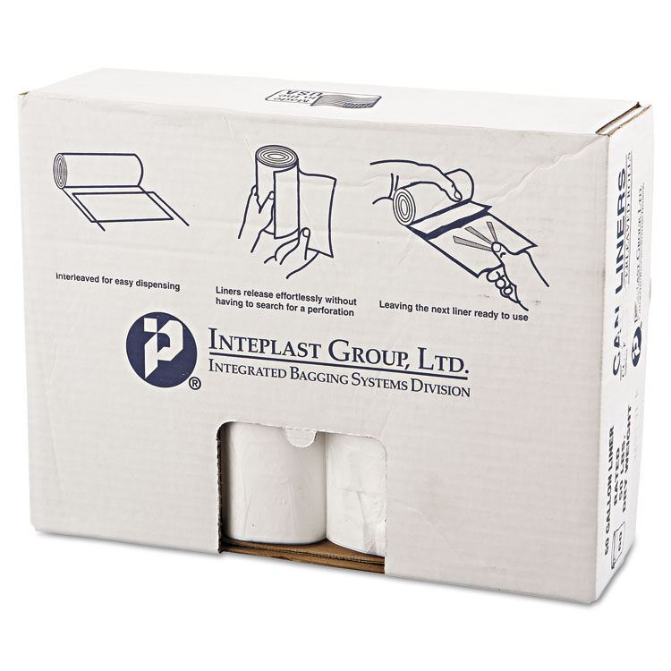 Picture of High-Density Can Liner, 38 x 58, 60gal, 14mic, Clear, 25/Roll, 8 Rolls/Carton