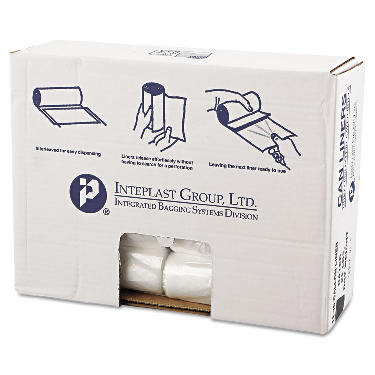 Picture of High-Density Can Liner, 24 x 31, 16gal, 8mic, Clear, 50/Roll, 20 Rolls/Carton
