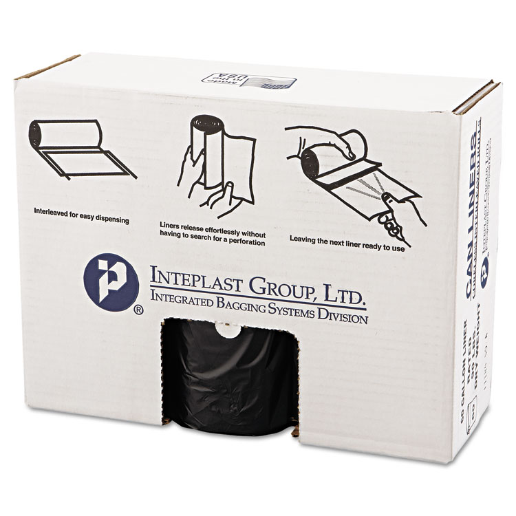 Picture of High-Density Can Liner, 38 x 58, 60gal, 22mic, Black, 25/Roll, 6 Rolls/Carton