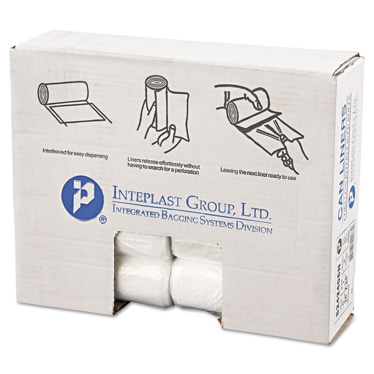 Picture of High-Density Can Liner, 24 x 24, 10gal, 6mic, Natural, 50/Roll, 20 Roll/Carton