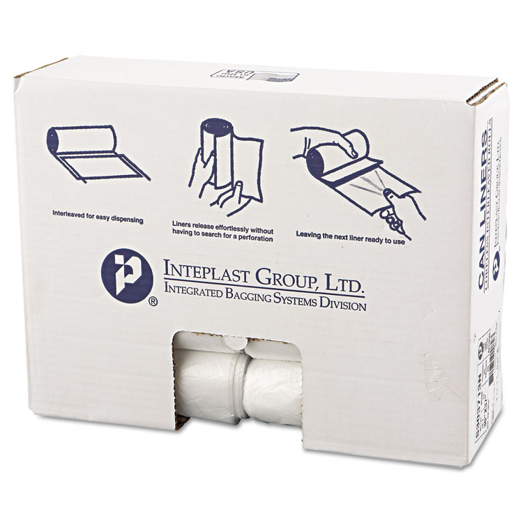 Picture of High-Density Can Liner, 30 x 37, 30gal, 13mic, Clear, 25/Roll, 20 Rolls/Carton