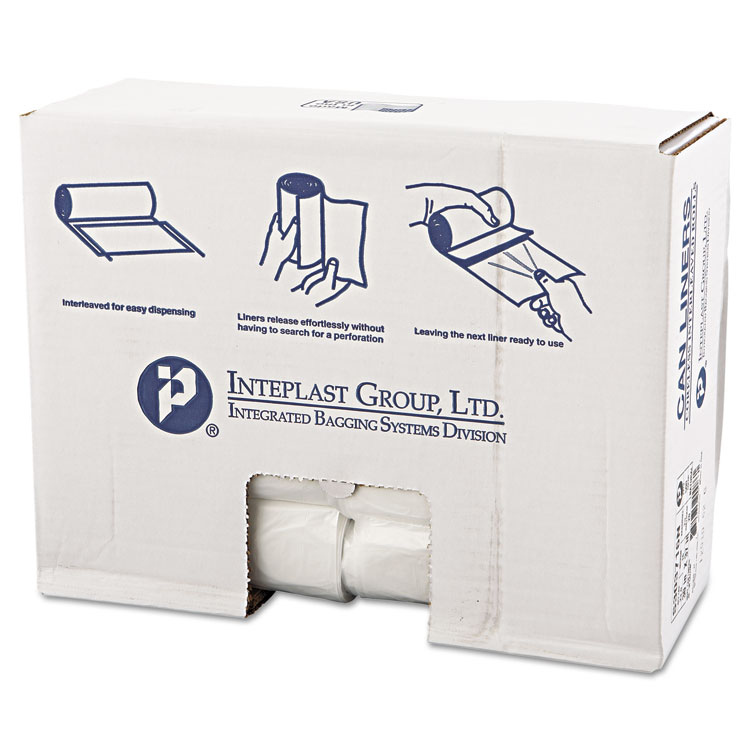 Picture of High-Density Can Liner, 30 x 37, 30gal, 16mic, Clear, 25/Roll, 20 Rolls/Carton