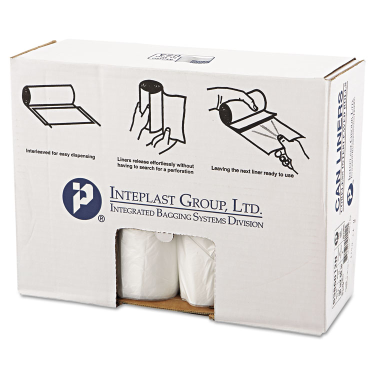 Picture of High-Density Can Liner, 38 x 60, 60gal, 12mic, Clear, 25/Roll, 8 Rolls/Carton