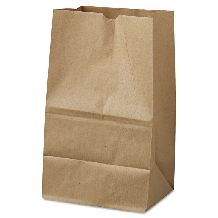 Picture of #20 Squat Paper Grocery Bag, 40lb Kraft, Std 8 1/4 x 5 15/16 x 13 3/8, 500 bags