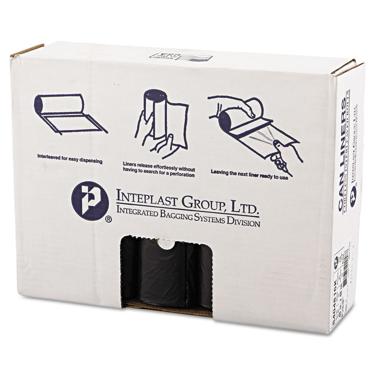 Picture of High-Density Can Liner, 40 x 48, 45gal, 16mic, Black, 25/Roll, 10 Rolls/Carton