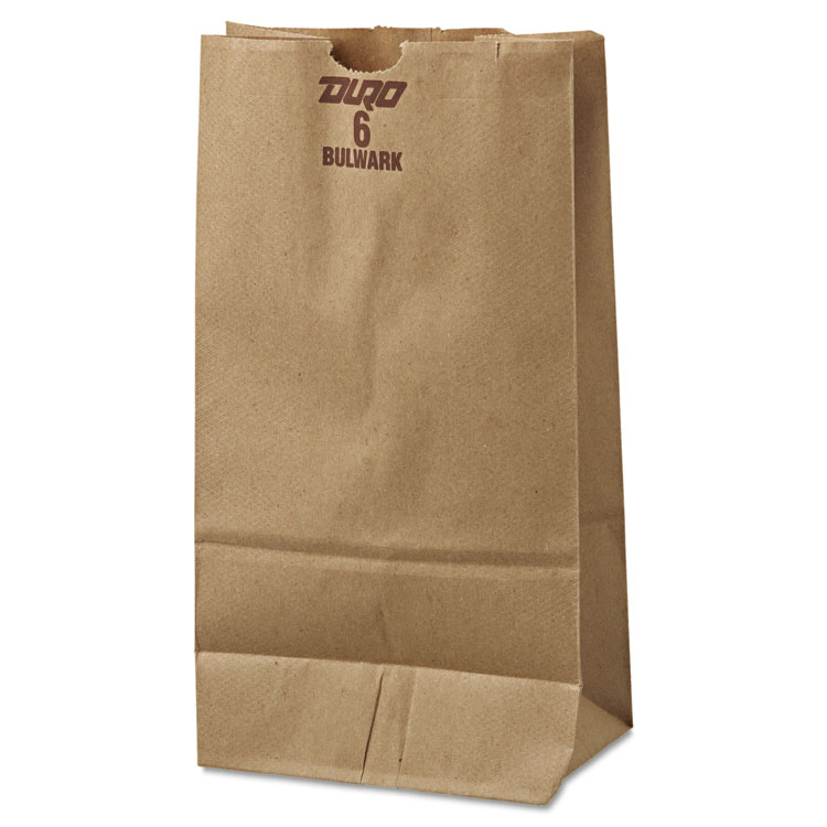 Picture of #6 Paper Grocery Bag, 50lb Kraft, Extra-Heavy-Duty 6 x 3 5/8 x 11 1/16, 500 bags
