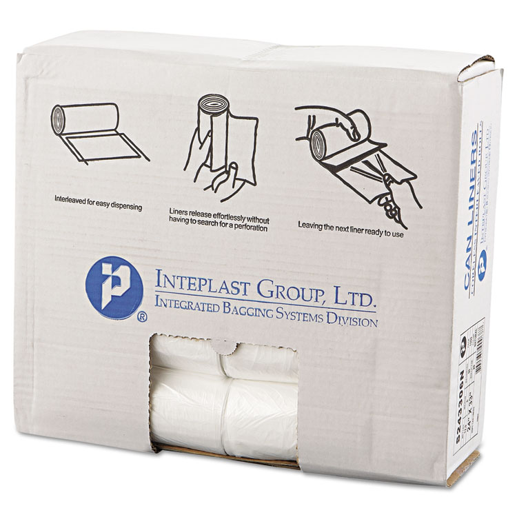 Picture of High-Density Can Liner, 24 x 33, 16gal, 6mic, Clear, 50/Roll, 20 Rolls/Carton