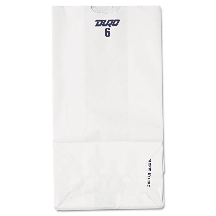 Picture of #6 Paper Grocery Bag, 35lb White, Standard 6 x 3 5/8 x 11 1/16, 500 bags