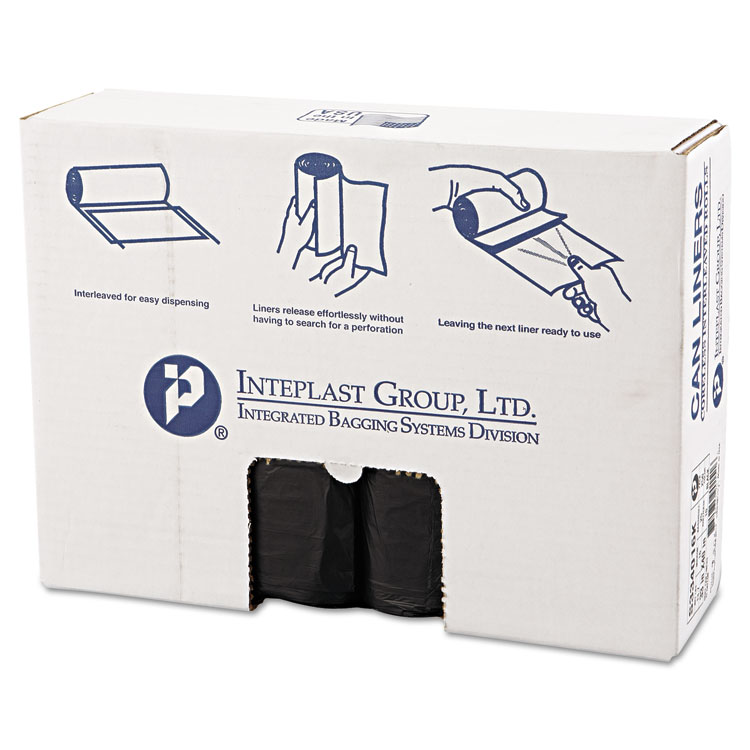 Picture of High-Density Can Liner, 33 x 40, 33gal, 16mic, Black, 25/Roll, 10 Rolls/Carton