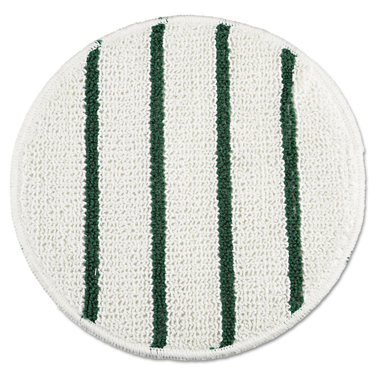 Picture of Low Profile Scrub-Strip Carpet Bonnet, 21" Diameter, White/Green, 5/Carton