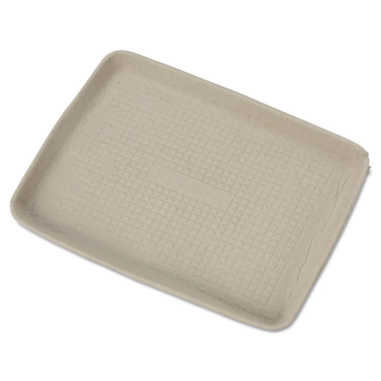 Picture of StrongHolder Molded Fiber Food Trays, 9 x 12 x 1, Beige, Rectangular, 250/Carton