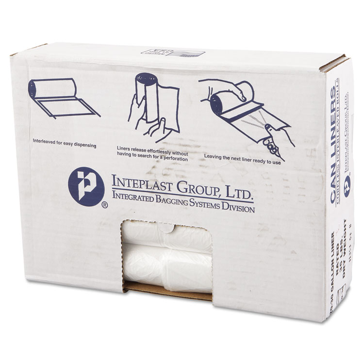 Picture of High-Density Can Liner, 30 x 36, 30gal, 13mic, Clear, 25/Roll, 20 Rolls/Carton