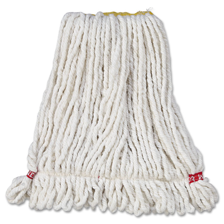 Picture of Web Foot Wet Mop Head, Shrinkless, White, Small, Cotton/Synthetic, 6/Carton