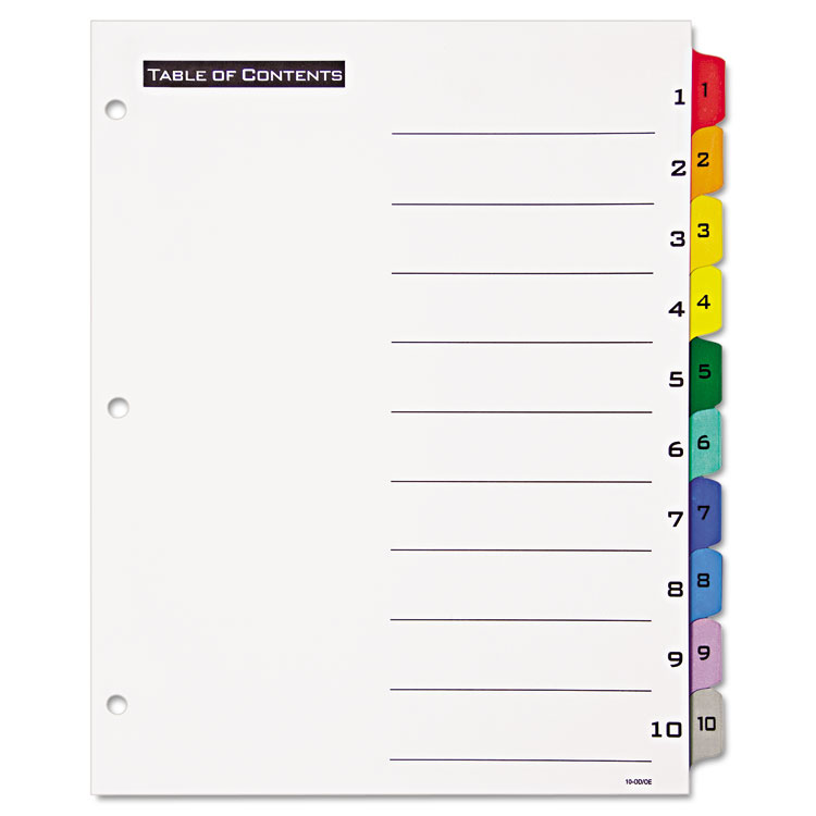 Picture of Table 'n Tabs Dividers, 10-Tab, Letter