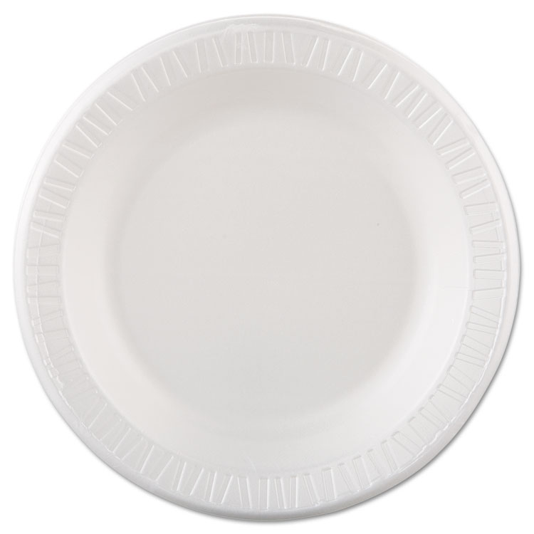 Picture of Quiet Classic Laminated Foam Dinnerware, Plate, 10 1/4", White, 125/pk, 4 Pks/cs