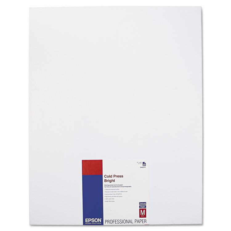 Picture of Cold Press Bright Fine Art Paper, 17 x 22, Bright White, 25 Sheets