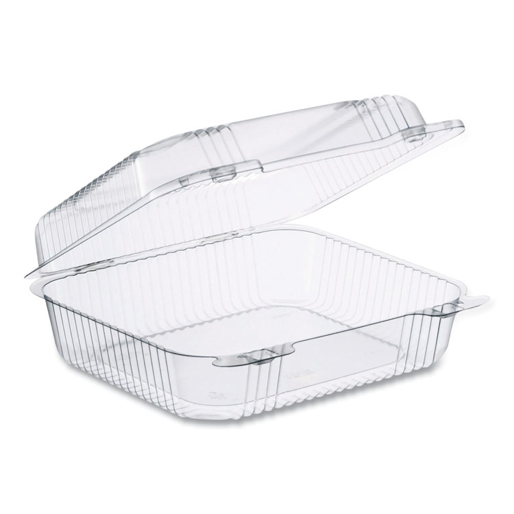 StayLock Clear Hinged Lid Containers, 7.8 x 8.3 x 3, Clear, Plastic, 125/Bag, 2 Bags/Carton