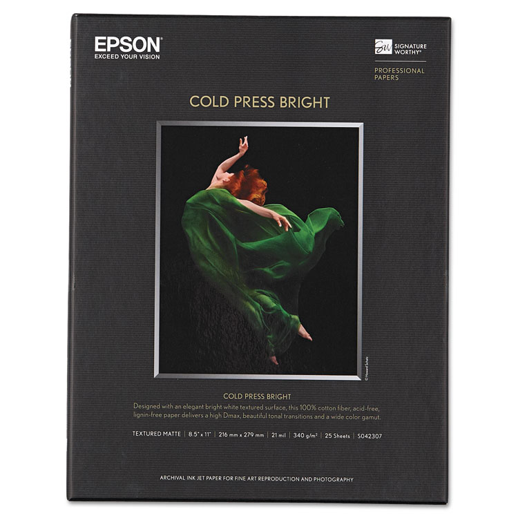 Picture of Cold Press Bright Fine Art Paper, 8-1/2 x 11, Bright White, 25 Sheets