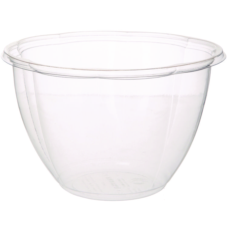 Salad Bowls, 48 oz, 6.69" Diameter x 4.38" h, Clear, Plastic, 300/Carton