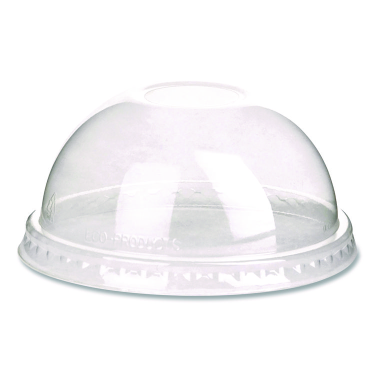 GreenStripe Cold Cup Dome Lids, With Hole, Fits 9 oz to 24 oz Cold Cups, Plastic, Clear, 100/Pack, 10 Packs/Carton