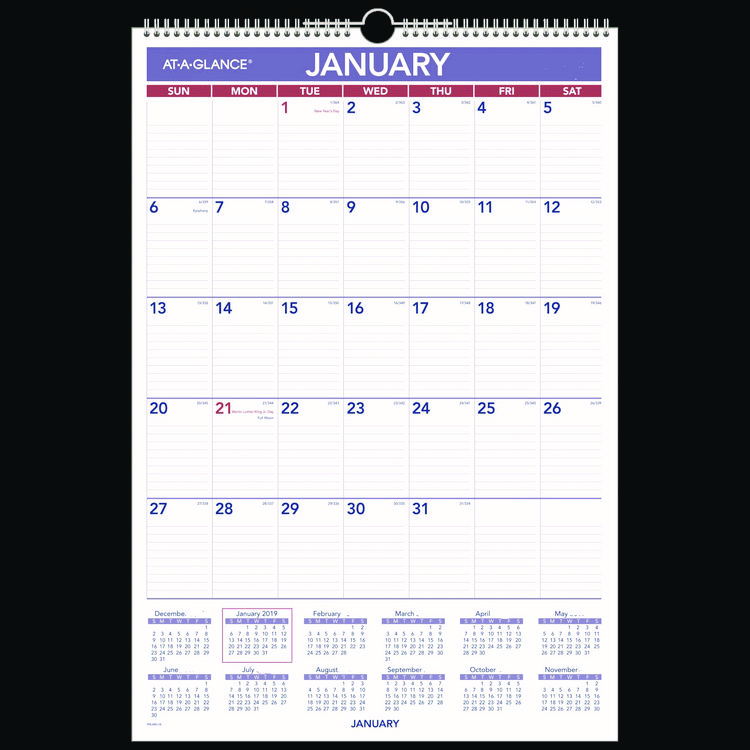 AAGPMLM0328 CALENDAR,LAMINTD WALL,WH